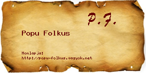 Popu Folkus névjegykártya